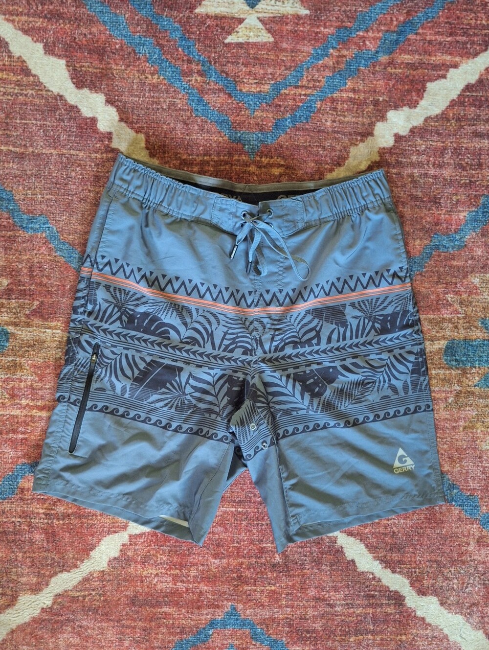 Gerrys Men's Grey Patterned Swim Trunks